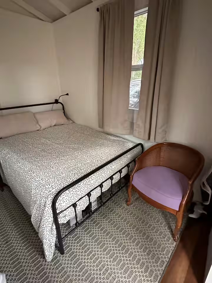 Double bedroom with room-darkening curtains